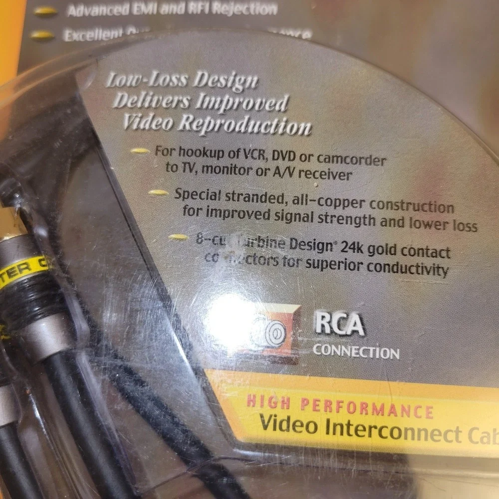 Monster Video 2 Cable for DVD, VCR,‎ TV & Camcorders 6.6 Ft New